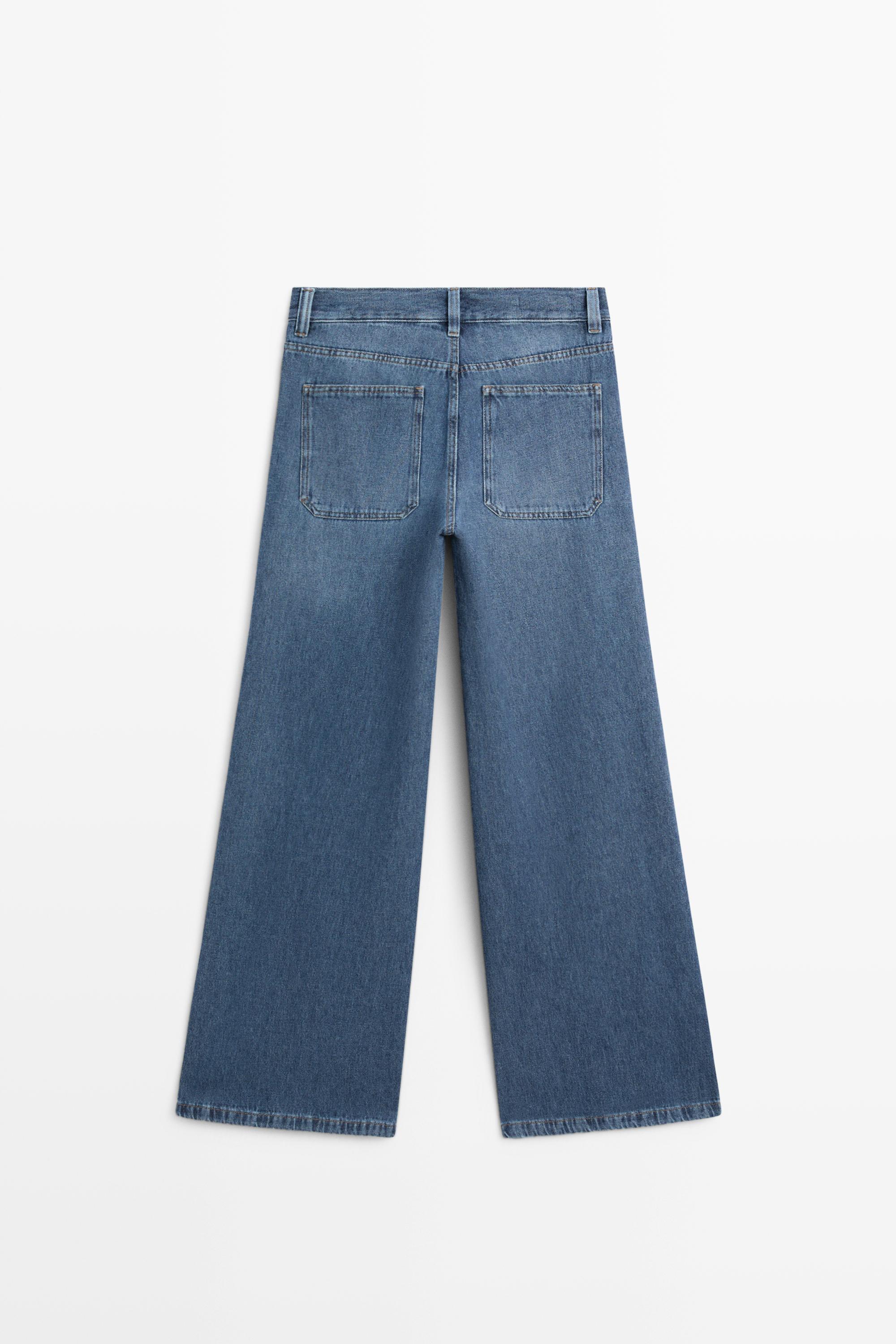 Jean wide leg taille moyenne